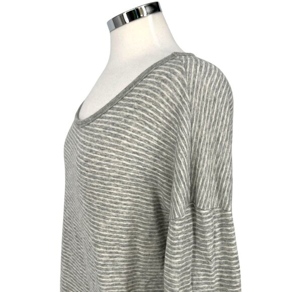 James Perse Striped Relaxed Fit Tunic Top Gray White Size XL 4 - Picture 3 of 10